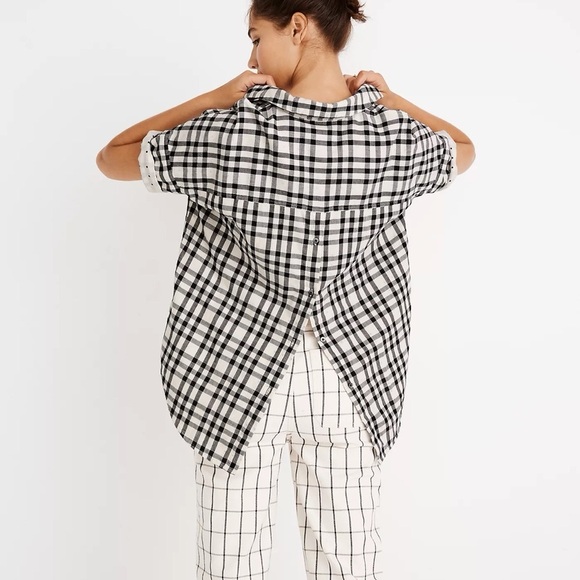 Madewell Women's Black and White Blouse 🤍🖤 - Picture 3 of 5